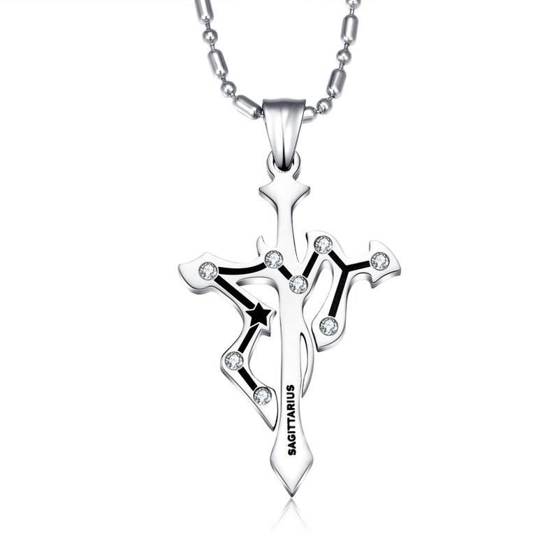 Wholesale Sagittarius Constellations 316L Stainless Steel Necklace TGSTN079 0