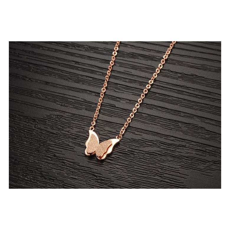 Wholesale Hot selling fashion jewelry stainless steel butterfly Necklace TGSTN131 2
