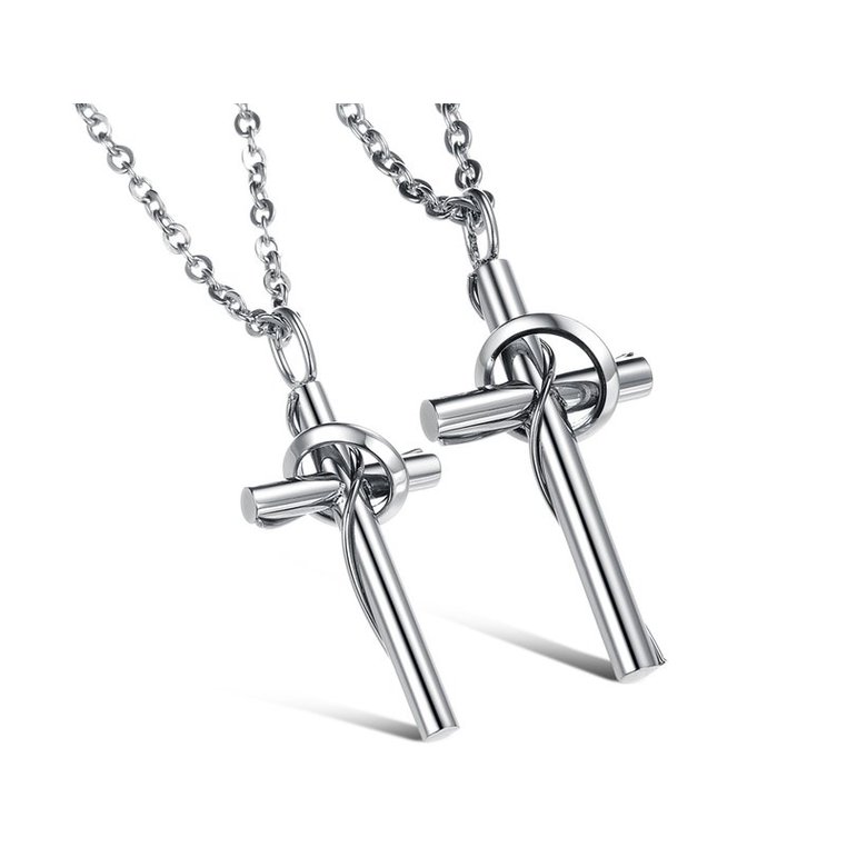 Wholesale The popularhot selling fashion stainless steel jewelry cross couples Necklace TGSTN030 0