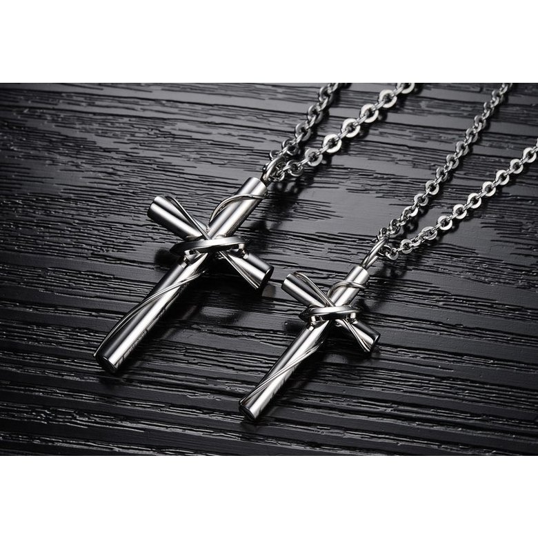 Wholesale The popularhot selling fashion stainless steel jewelry cross couples Necklace TGSTN030 2