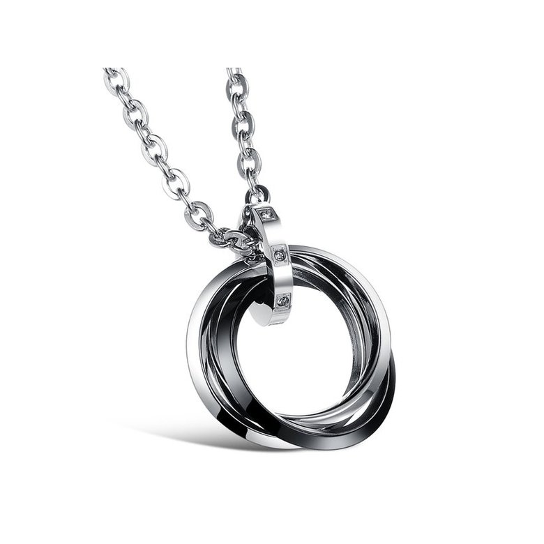 Wholesale Free shipping fashion stainless steel jewelry multiple ring couples Necklace TGSTN031 0