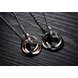 Wholesale Free shipping fashion stainless steel jewelry multiple ring couples Necklace TGSTN031 2 small