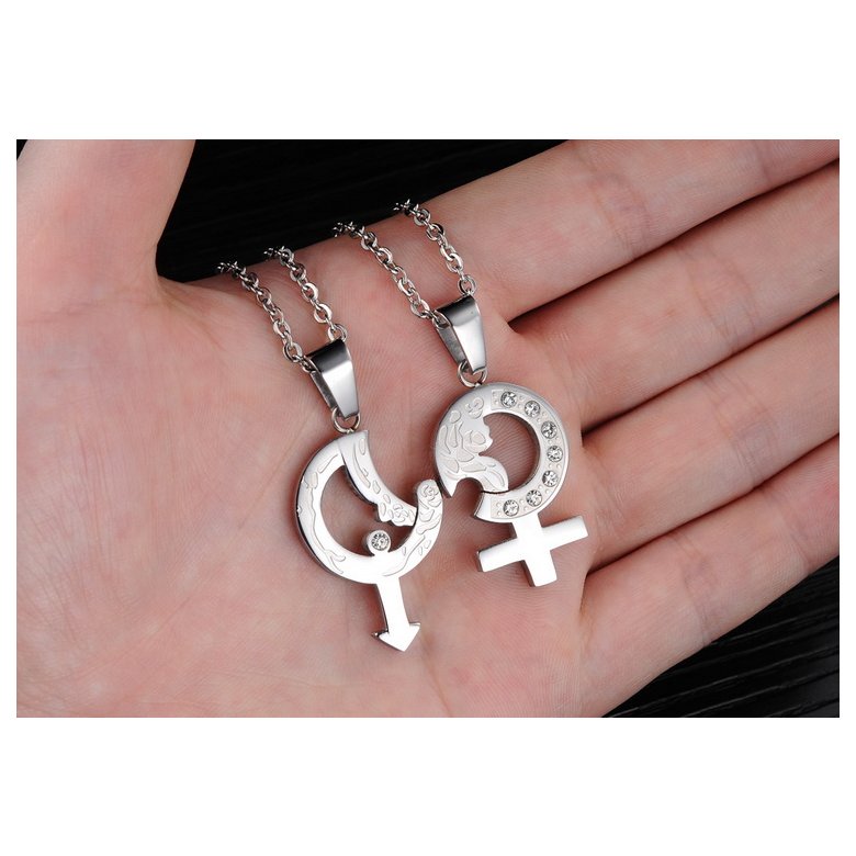Wholesale Hot selling fashion stainless steel couples Necklacepair TGSTN033 1