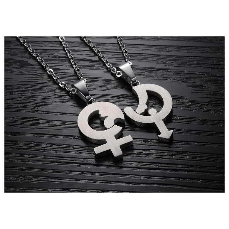 Wholesale Hot selling fashion stainless steel couples Necklacepair TGSTN033 3