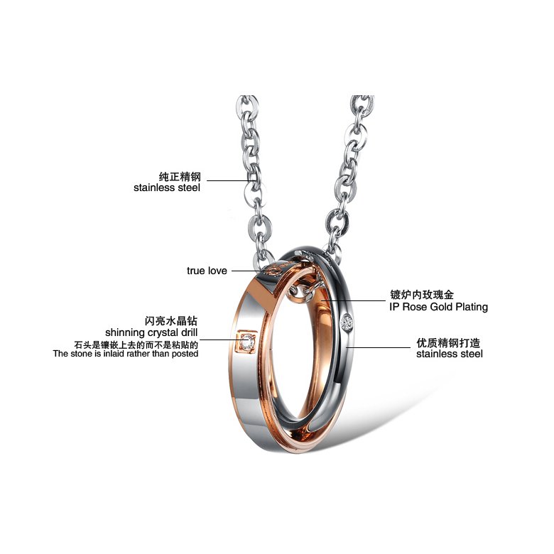 Wholesale Hot selling fashion stainless steel couples Necklace TGSTN035 4