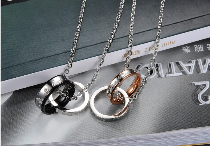 Wholesale Hot selling fashion stainless steel couples Necklace TGSTN082 1