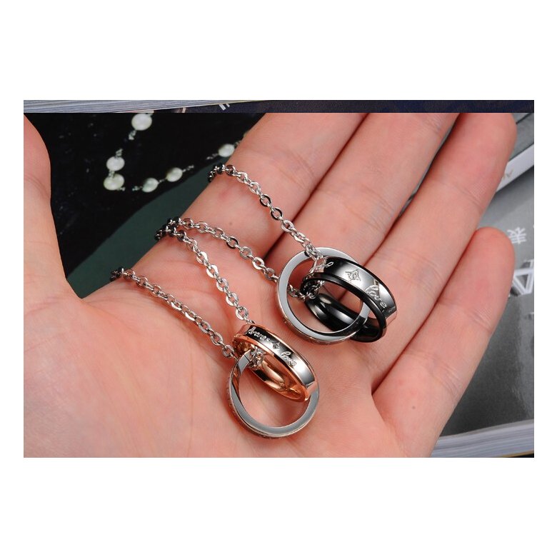 Wholesale Hot selling fashion stainless steel couples Necklace TGSTN082 2