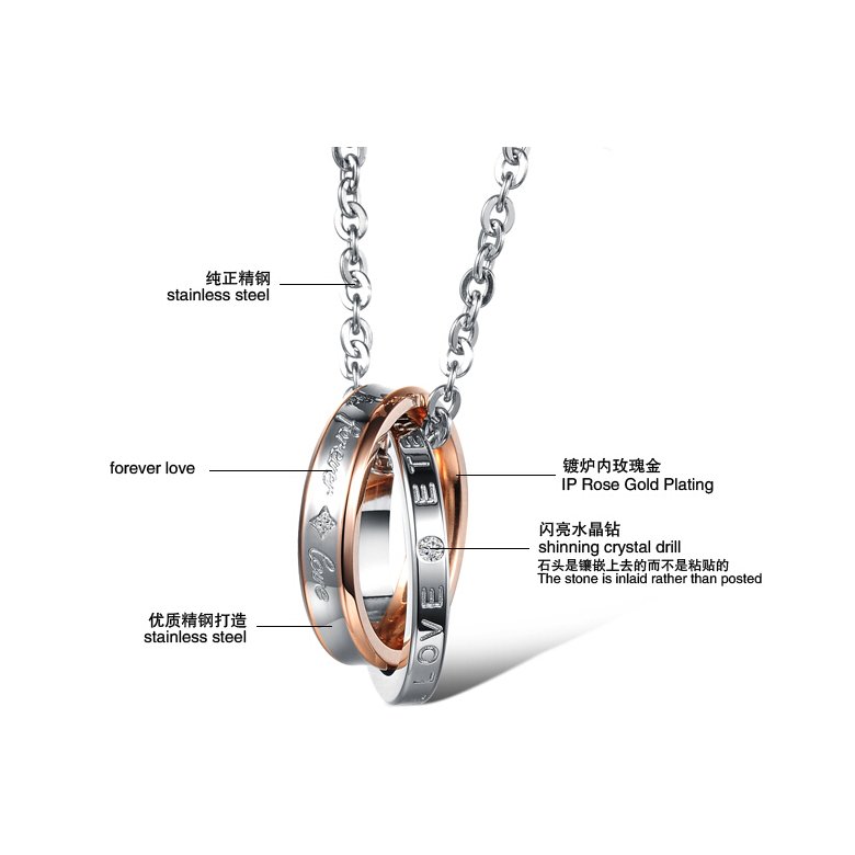 Wholesale Hot selling fashion stainless steel couples Necklace TGSTN082 4