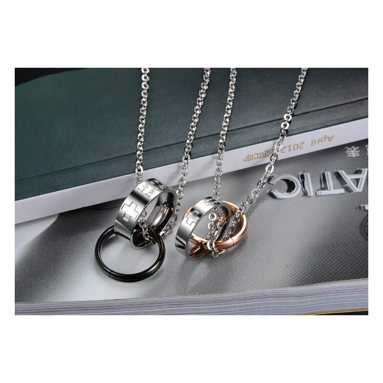 Wholesale Hot selling fashion stainless steel cross couples Necklace TGSTN037 1