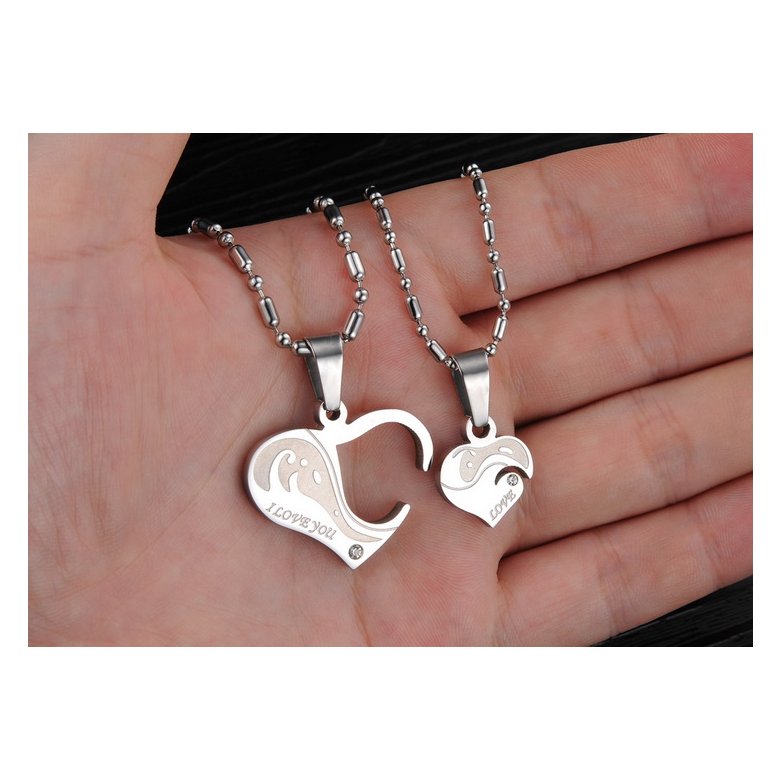 Wholesale Great Gift Love Symbols couples Necklace stainless steel Necklacepair TGSTN043 1