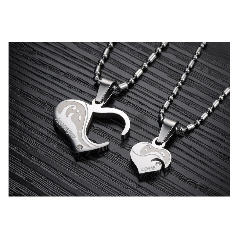 Wholesale Great Gift Love Symbols couples Necklace stainless steel Necklacepair TGSTN043 2