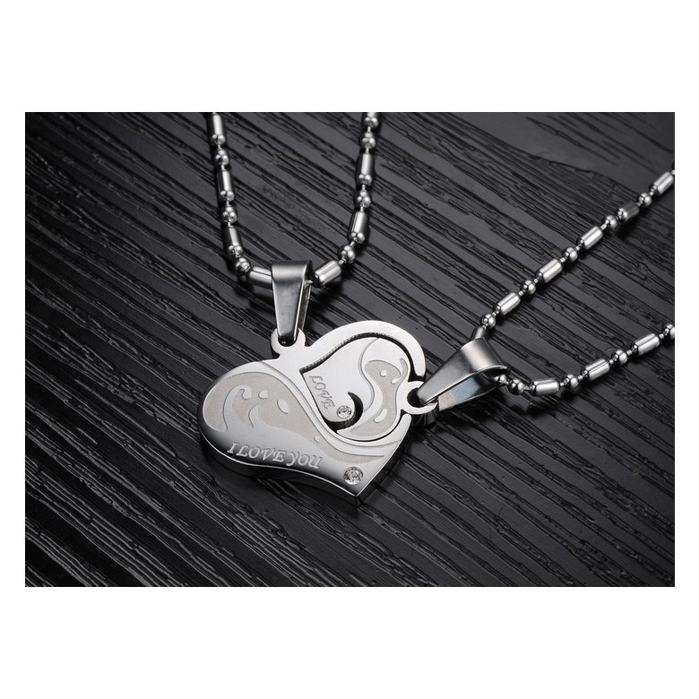 Wholesale Great Gift Love Symbols couples Necklace stainless steel Necklacepair TGSTN043 3