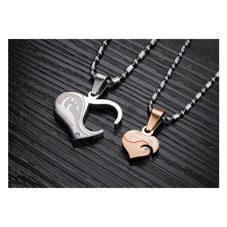 Wholesale Great Gift Love Symbols couples Necklace stainless steel Necklacepair TGSTN044 1