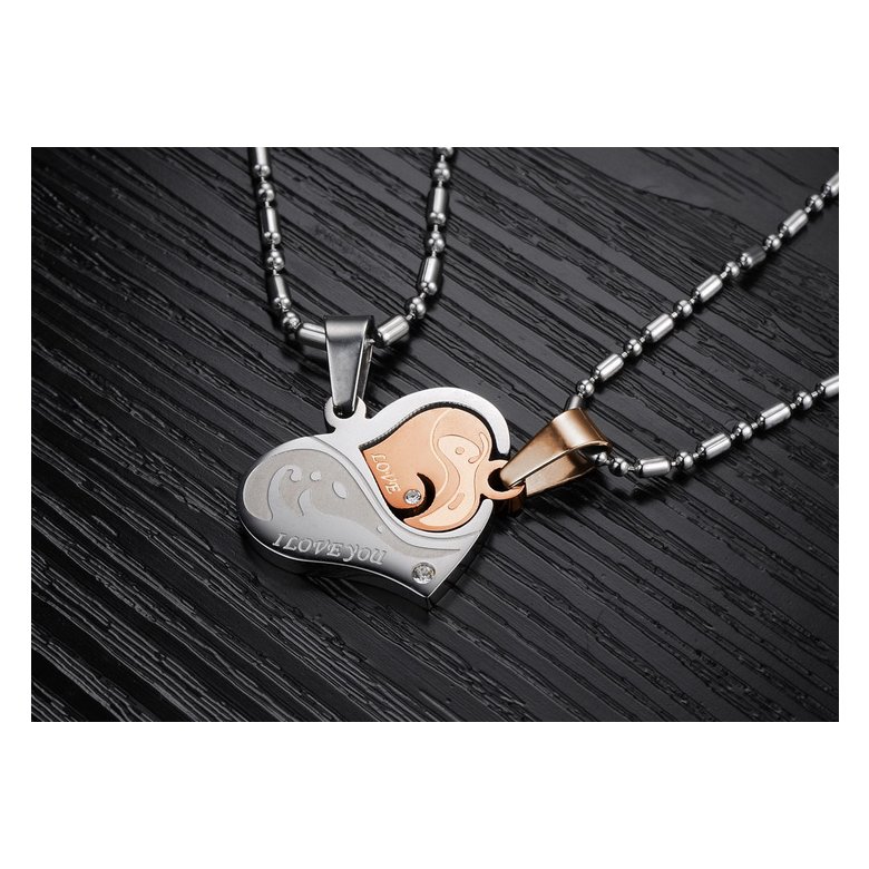Wholesale Great Gift Love Symbols couples Necklace stainless steel Necklacepair TGSTN044 2
