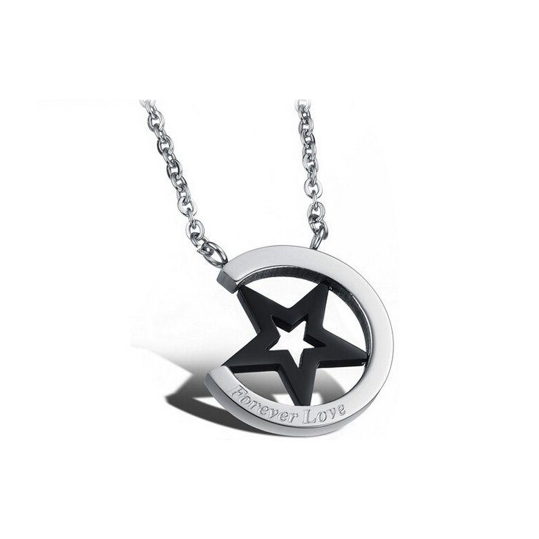 Wholesale Hot selling stainless steel starpeach hearts couples Necklace TGSTN123 0