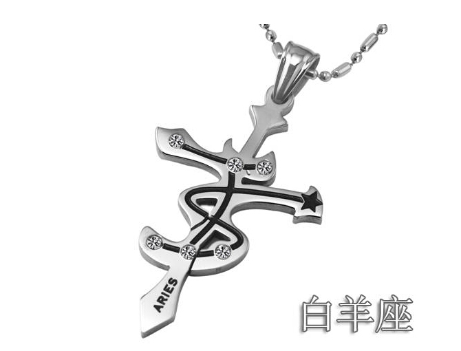 Wholesale Most popular twelve constellations jewelry stainless steel necklace TGSTN067 0