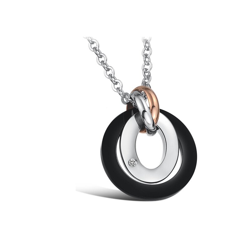 Wholesale Greatest Gift stainless steel couples Necklace CZ pendants TGSTN050 0