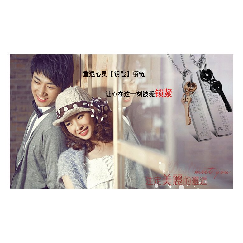Wholesale Free shipping fashion stainless steel couple Necklace lover's jewelry TGSTN025 0