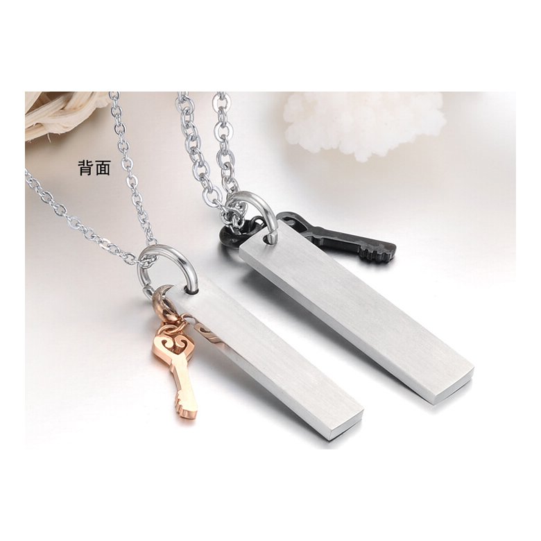 Wholesale Free shipping fashion stainless steel couple Necklace lover's jewelry TGSTN025 2