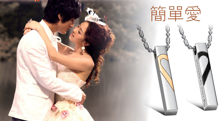 Wholesale Hot recommended Love Symbols stainless steel couples Necklacepair TGSTN053 0