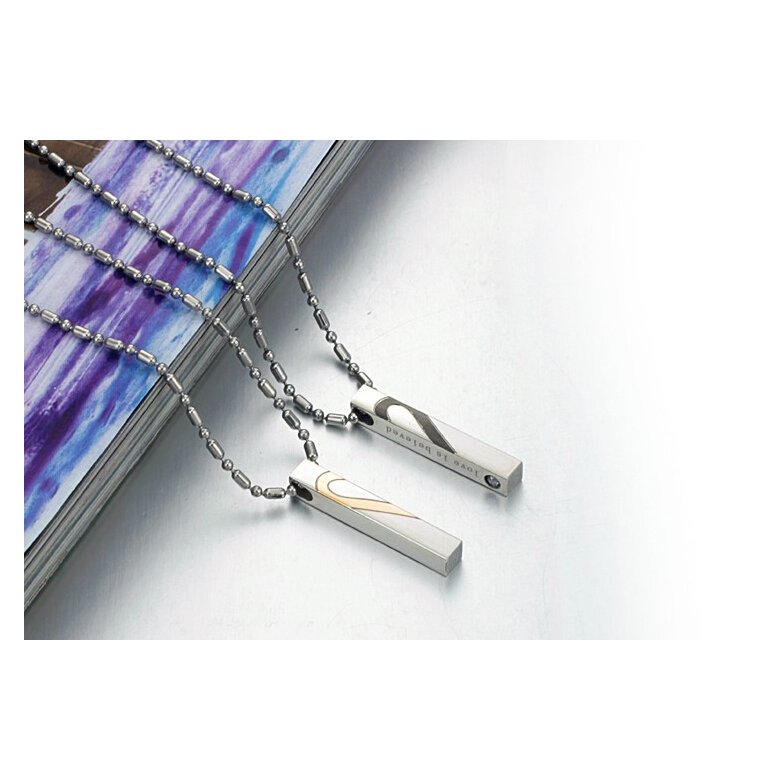 Wholesale Hot recommended Love Symbols stainless steel couples Necklacepair TGSTN053 2