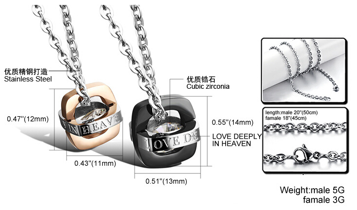 Wholesale Fashion jewelry Stainless Steel Couples Pendants TGSTN055 6