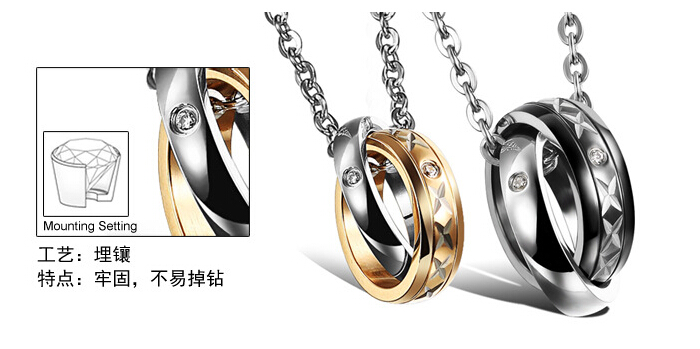 Wholesale Fashion Stainless Steel Couples Pendants New ArrivalLover TGSTN057 7