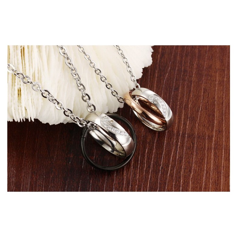 Wholesale New Style Fashion Stainless Steel Couples necklace New ArrivalLover TGSTN058 2
