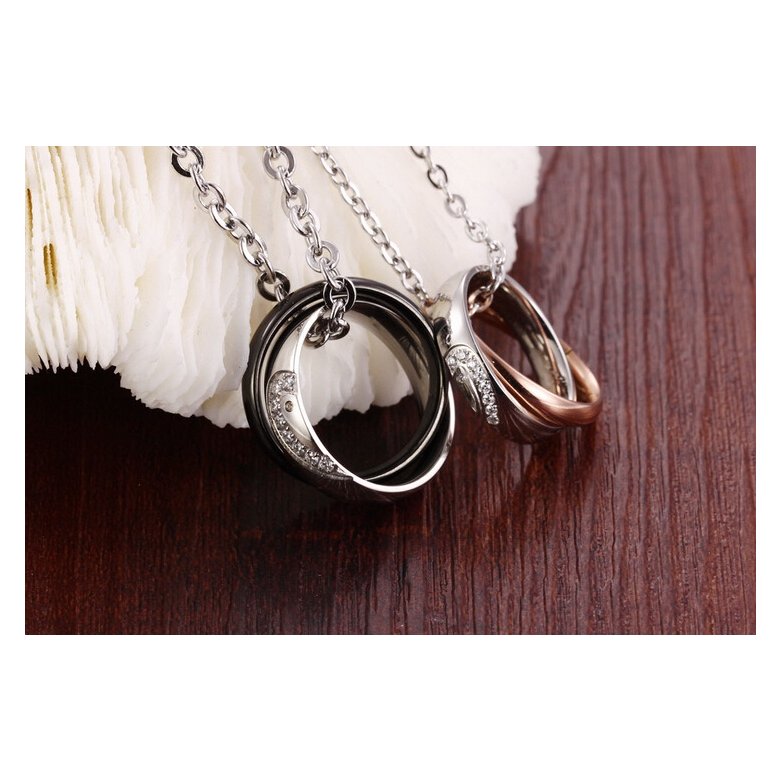 Wholesale New Style Fashion Stainless Steel Couples necklace New ArrivalLover TGSTN058 3