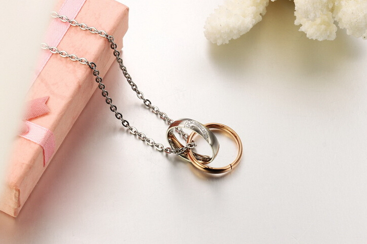 Wholesale New Style Fashion Stainless Steel Couples necklace New ArrivalLover TGSTN058 7