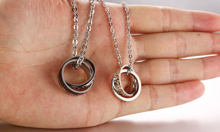 Wholesale New Style Fashion Stainless Steel Couples necklace New ArrivalLover TGSTN059 5