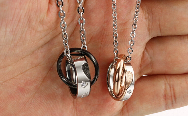 Wholesale New Style Fashion Stainless Steel Couples necklace New ArrivalLover TGSTN060 5