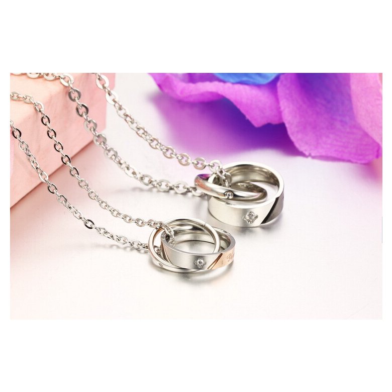 Wholesale New Style Fashion Stainless Steel Couples necklace New ArrivalLover TGSTN061 2