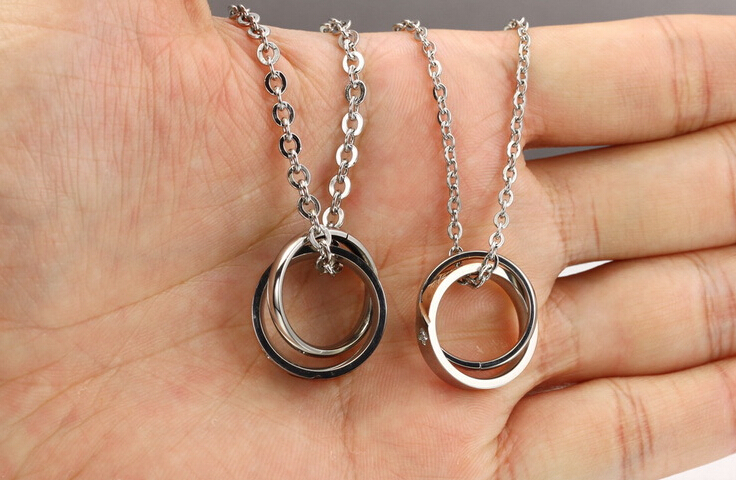 Wholesale New Style Fashion Stainless Steel Couples necklace New ArrivalLover TGSTN061 4