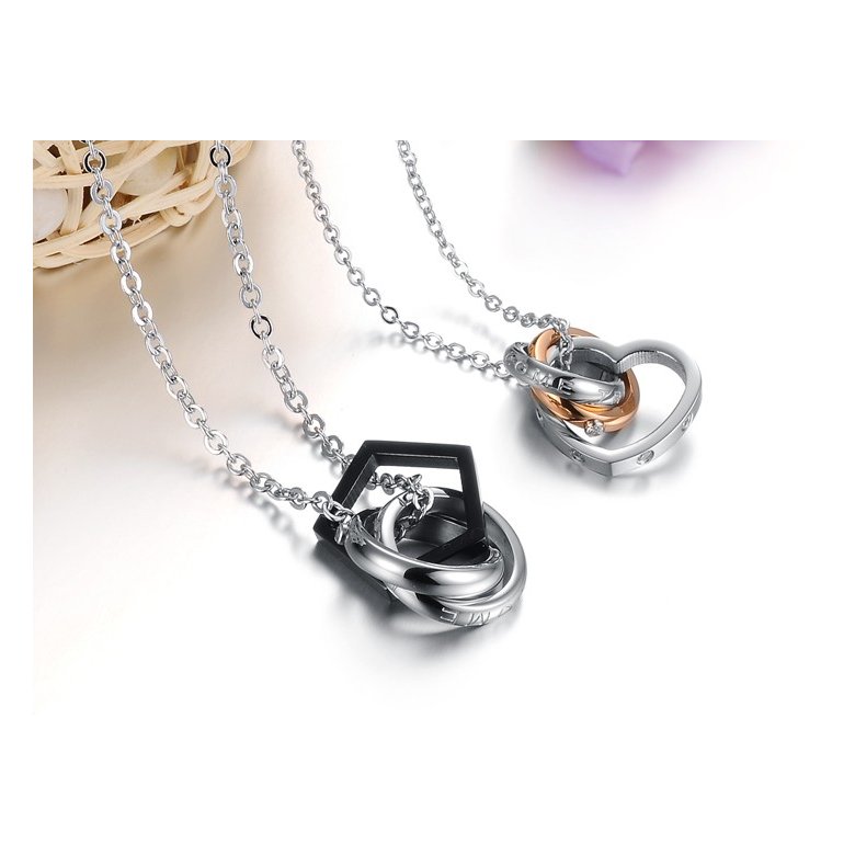 Wholesale Fashion heart star associate stainless steel couples necklace TGSTN066 0