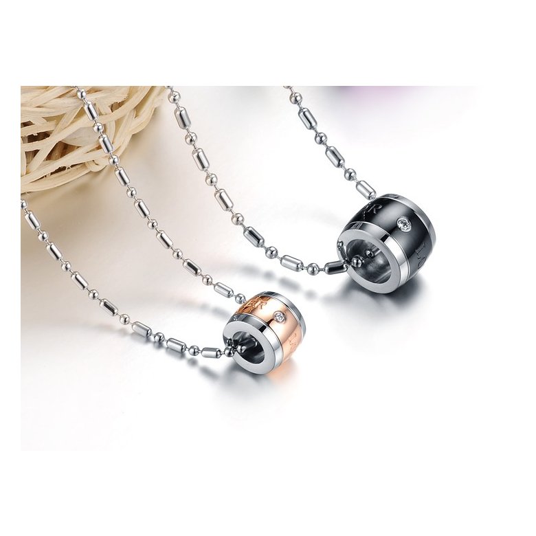 Wholesale Hot sale Stainless steel necklace couples Forever Love Necklace TGSTN027 1