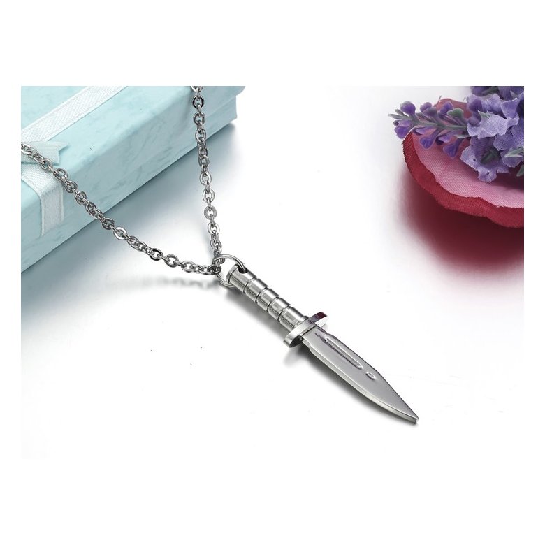 Wholesale Free shipping dagger stainless steel Necklace TGSTN130 0