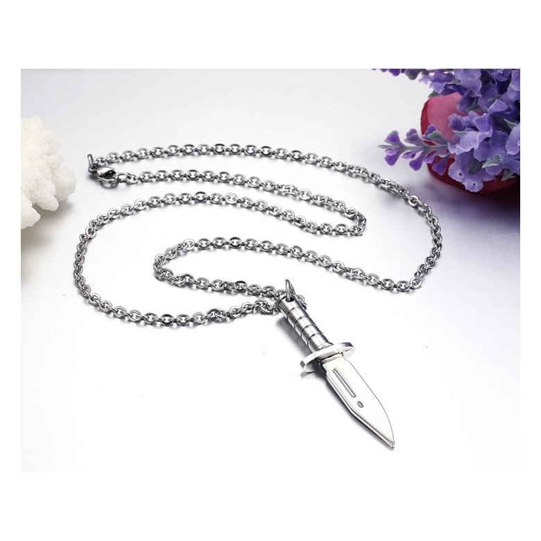 Wholesale Free shipping dagger stainless steel Necklace TGSTN130 1