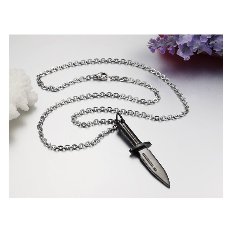 Wholesale Free shipping dagger stainless steel Necklace TGSTN130 4
