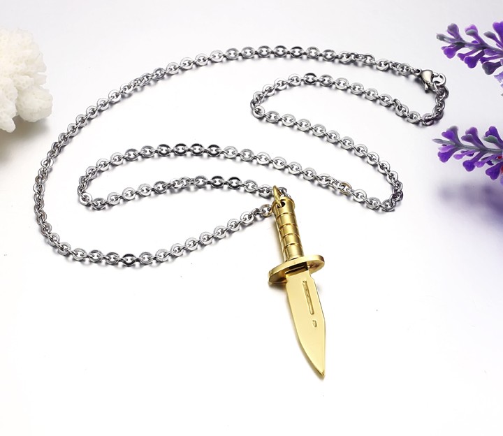 Wholesale Free shipping dagger stainless steel Necklace TGSTN130 6