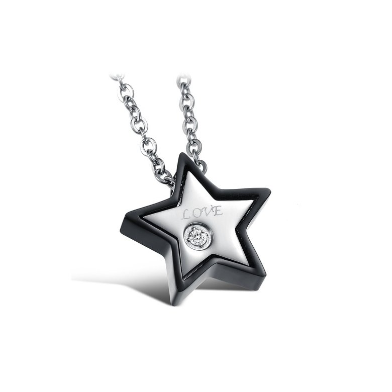 Wholesale Most popular stainless steel star couples Necklace TGSTN032 0