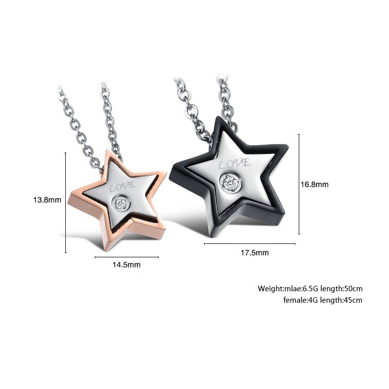 Wholesale Most popular stainless steel star couples Necklace TGSTN032 4