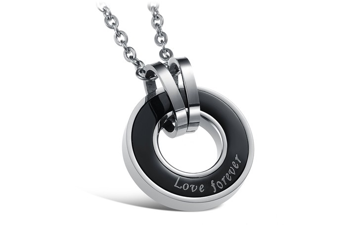 Wholesale Free shipping stainless steel couples Necklace TGSTN034 0