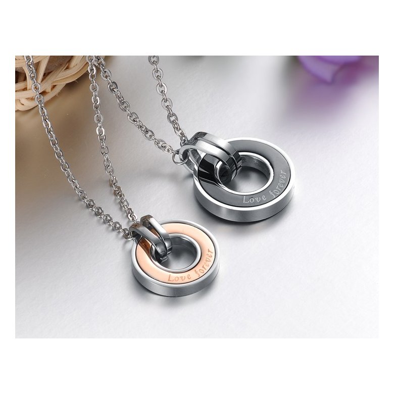 Wholesale Free shipping stainless steel couples Necklace TGSTN034 2