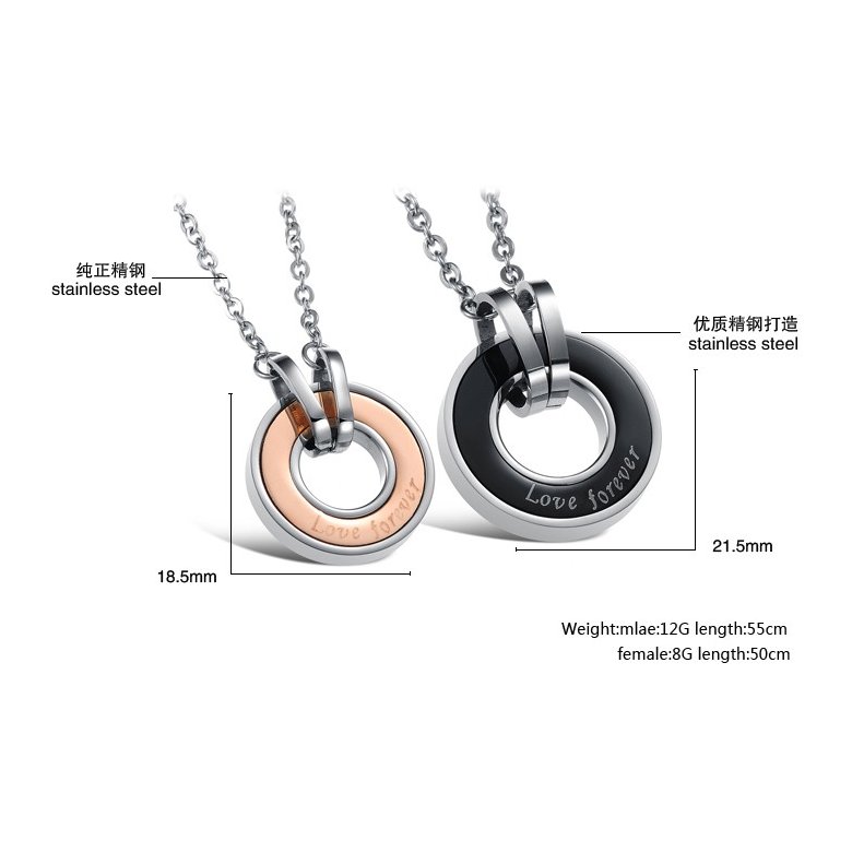 Wholesale Free shipping stainless steel couples Necklace TGSTN034 4