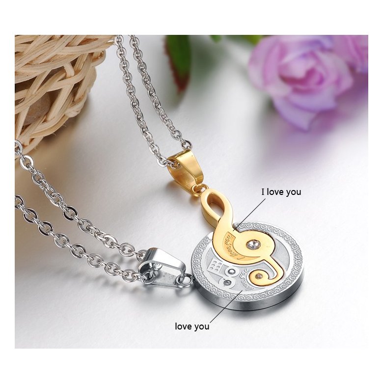 Wholesale The best gifts stainless steel collage couples Necklace TGSTN038 2