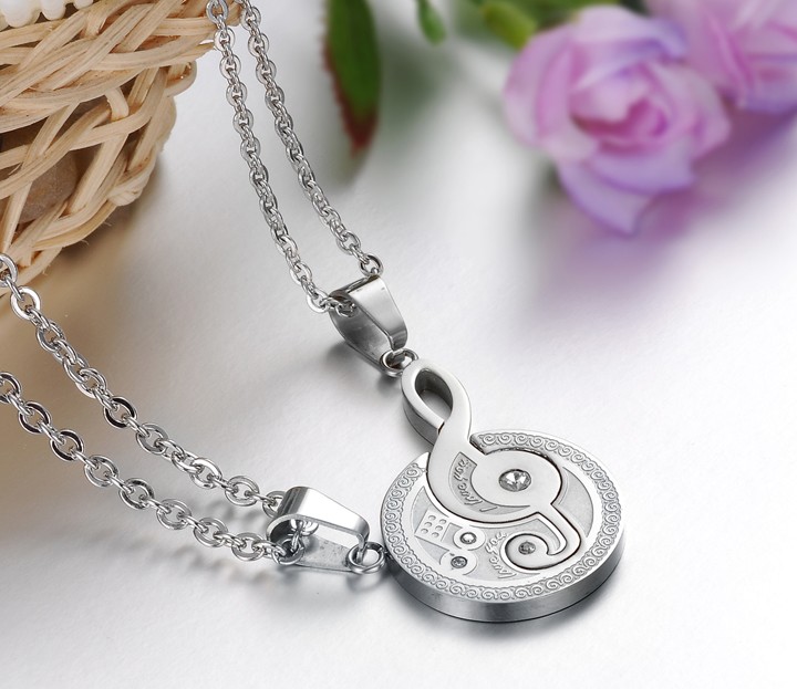 Wholesale The best gifts stainless steel collage couples Necklace TGSTN039 2