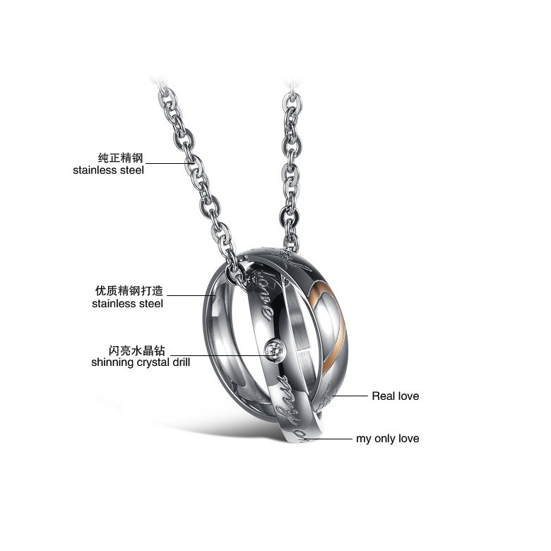 Wholesale Fashion stainless steel couples Necklace TGSTN001 1