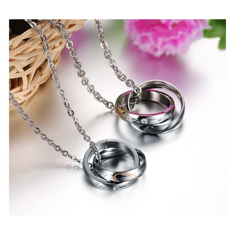 Wholesale Fashion stainless steel couples Necklace TGSTN001 2
