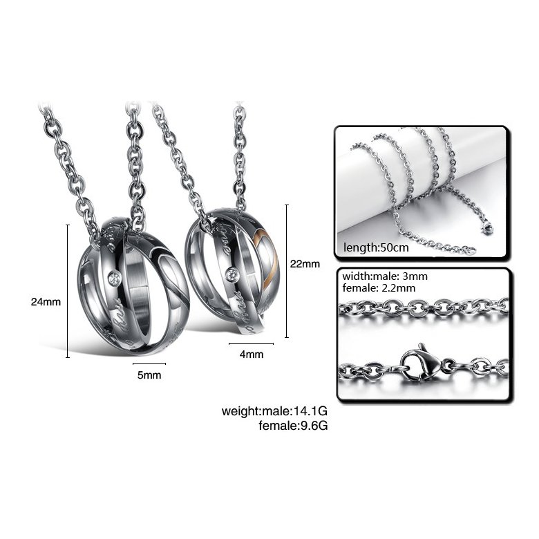 Wholesale Fashion stainless steel couples Necklace TGSTN001 4